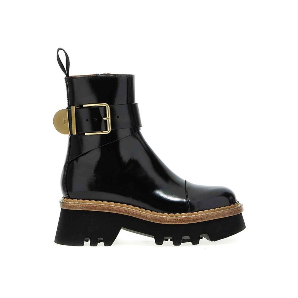 Black Calfskin Ankle Boots