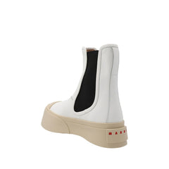 White Calfskin Chelsea Boots