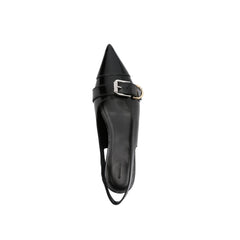 Black Calfskin Ballet Flats