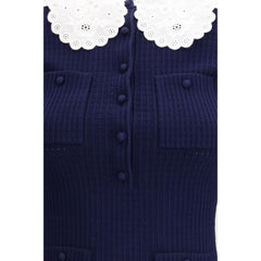 Blue Viscose Cocktail Dress