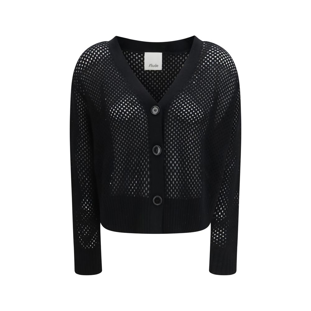 Black Fleece Wool Cardigan