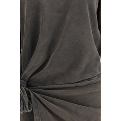 Gray Cotton Casual Dress