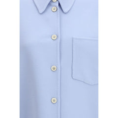 Blue Fleece Wool Shirt