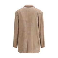 Beige Calf Leather Bos Taurus Coat