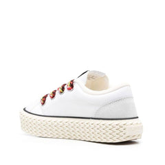 White Cotton Low Top Sneakers