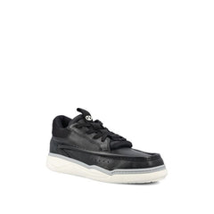 Black Lamb Leather Low Top Sneakers