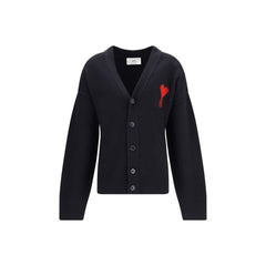 Black Fleece Wool Cardigan