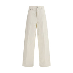 White Cotton Straight-Leg Jeans