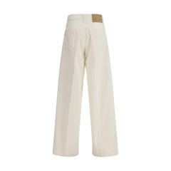 White Cotton Straight-Leg Jeans