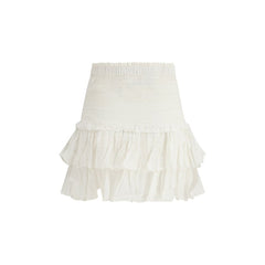White Cotton Mini Skirt