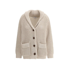 Beige Cotton Cardigan