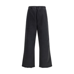Black Cotton Casual Pants