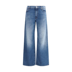 Blue Cotton Flared Jeans