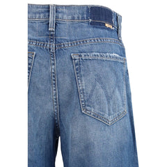 Blue Cotton Flared Jeans