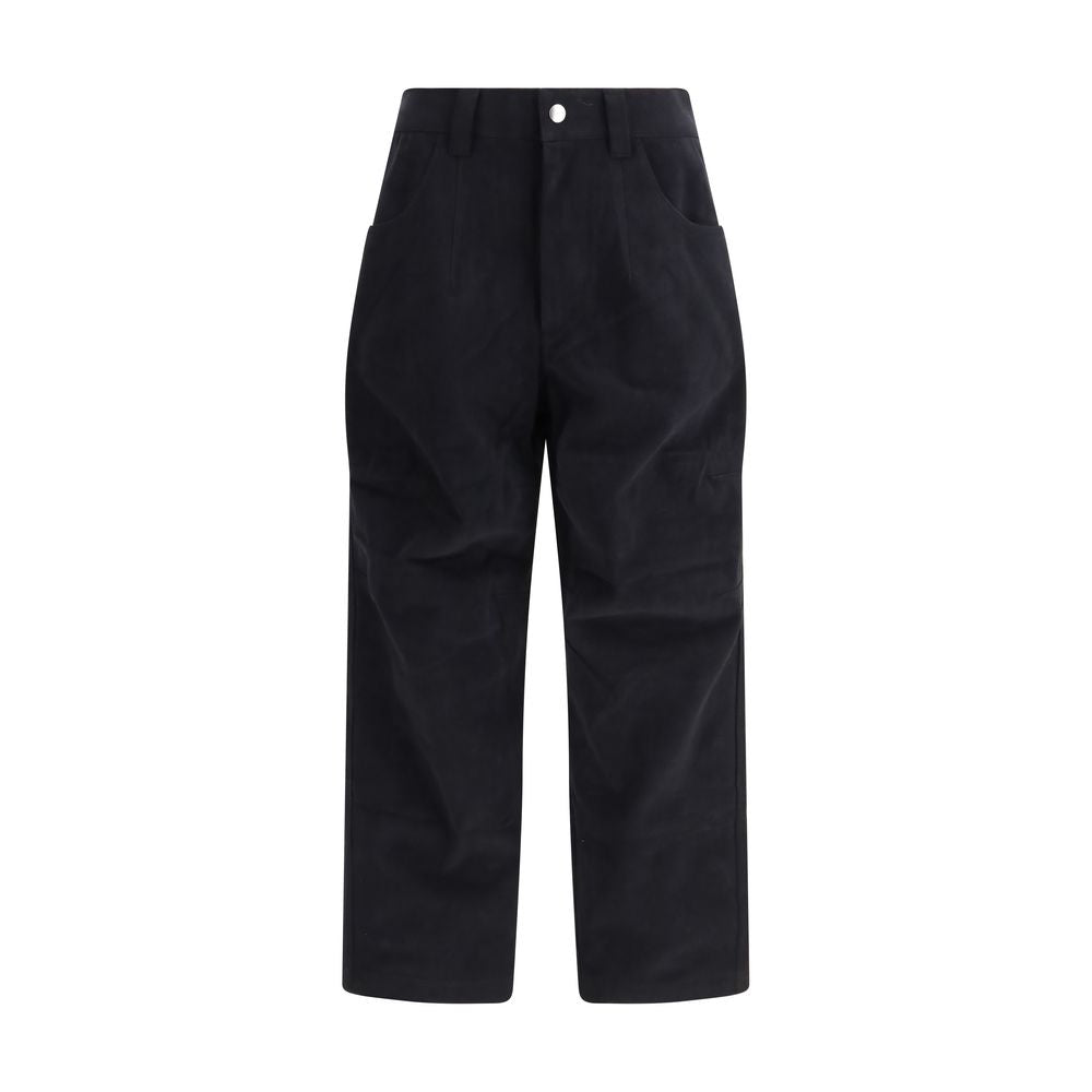Black Cotton Casual Pants