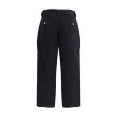 Black Cotton Casual Pants