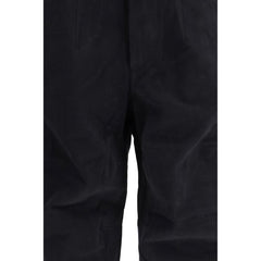 Black Cotton Casual Pants