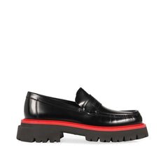 Black Leather Platform Loafers