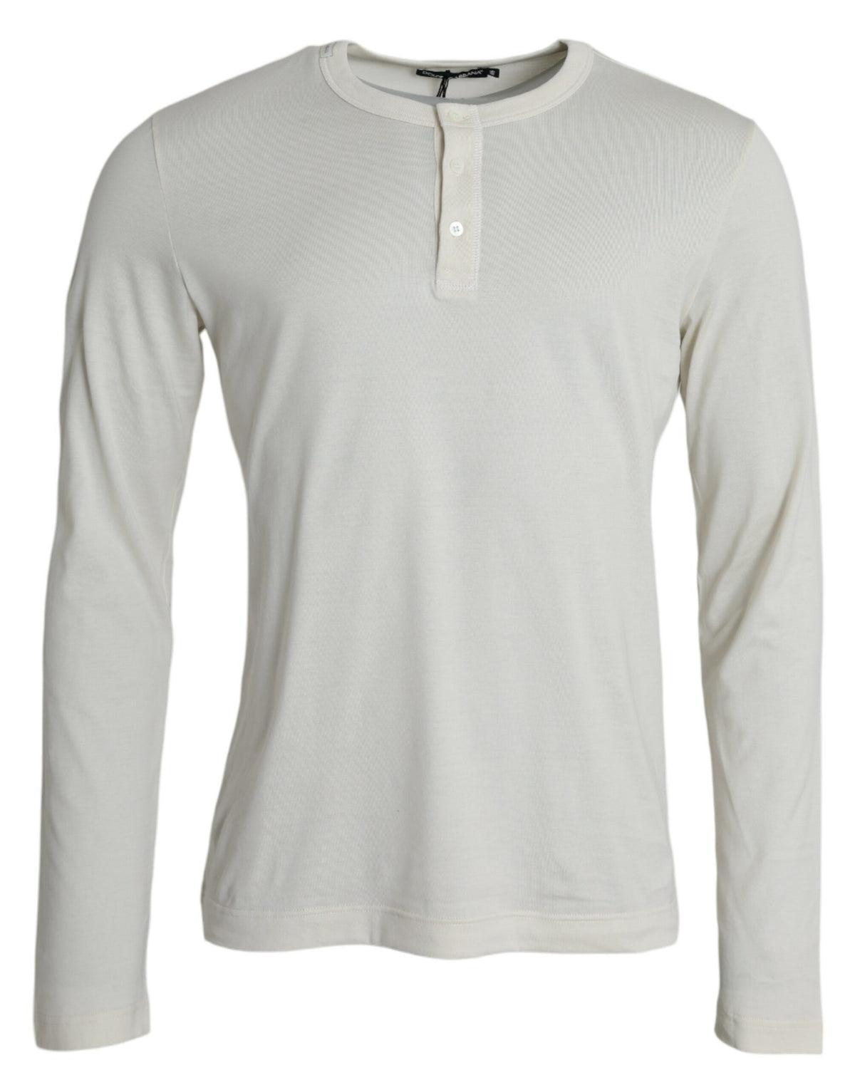 White Cotton Long Sleeve T-Shirt