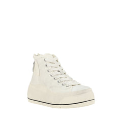 White Cotton High Top Sneakers