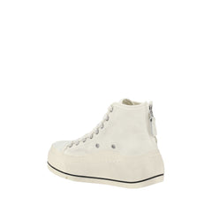 White Cotton High Top Sneakers