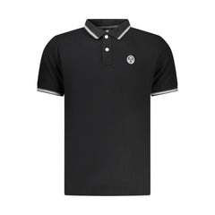 Black Cotton Men Polo