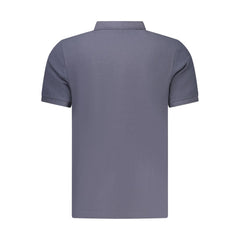 Blue Cotton Men Polo