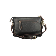 Black Polyurethane Women's Crossbody Bag
