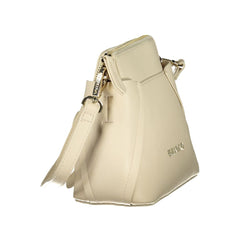 Beige Polyurethane Women Handbag