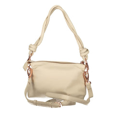 Beige Polyurethane Women Handbag
