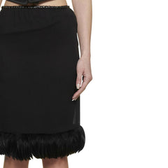 Black Silk Midi Skirt