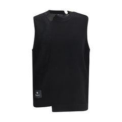 Black Cotton Sleeveles Sweater
