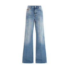 Light Blue Cotton Flared Jeans