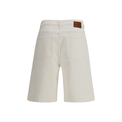White Cotton Bermuda Shorts
