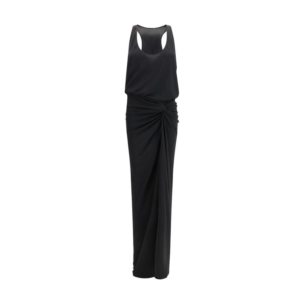 Black Polyester Long Dress