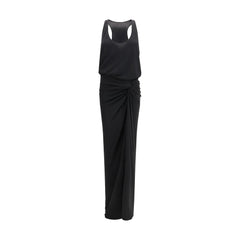 Black Polyester Long Dress