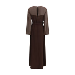 Brown Polyester Casual Dress