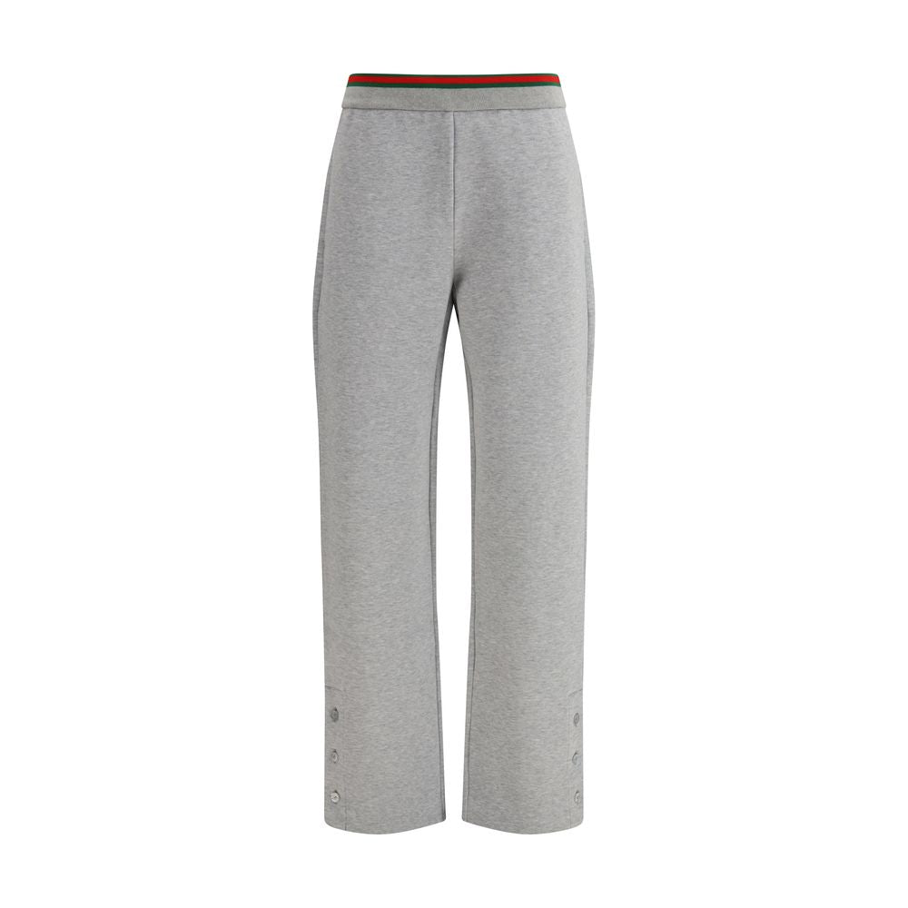 Gray Cotton Casual Pants