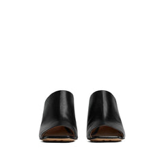 Black Lamb Leather Mules