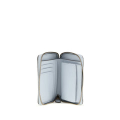 محفظة بوس توروس من جلد العجل الأزرق