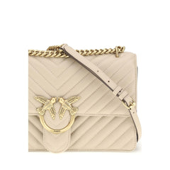 Beige Calf Leather Bos Taurus Shoulder Bag