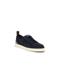 Blue Calf Leather Bos Taurus Low Top Sneakers