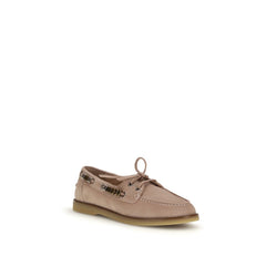 Beige Calf Leather Bos Taurus Slip-On Loafers