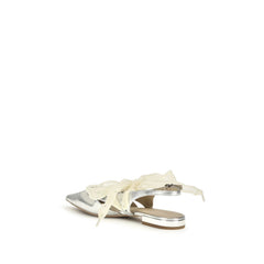 حذاء باليه من جلد العجل الفضي بوس توروس