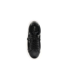 Black Calf Leather Bos Taurus Platform Sneakers