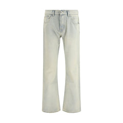 Beige Cotton Bootcut Jeans