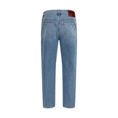 Light Blue Cotton Slim Fit Jeans