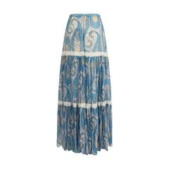 Multicolor Silk Long Skirt