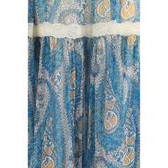 Multicolor Silk Long Skirt