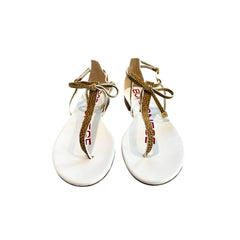 Beige Genuine Leather Women Sandal